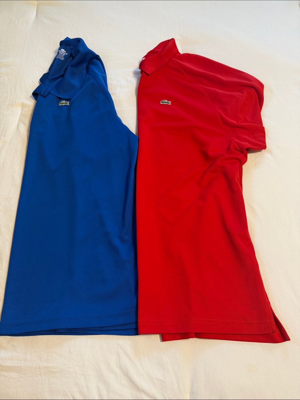 Lot of two Men’s  3XL Lacoste Polo Shirts in Blue and Red